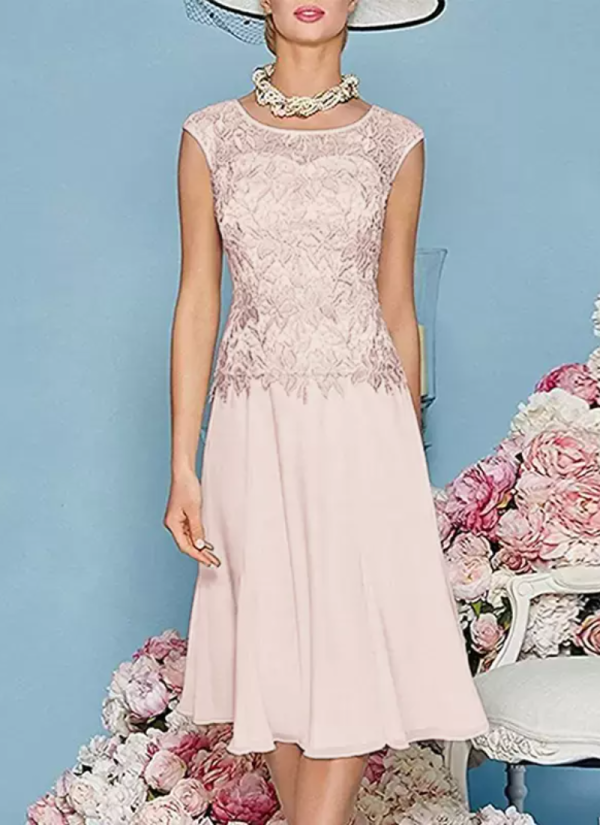 Gorgeous Jewel Neck Three Quarters Sleeves Knee-Length A-Line Guest Dresses - Image 15