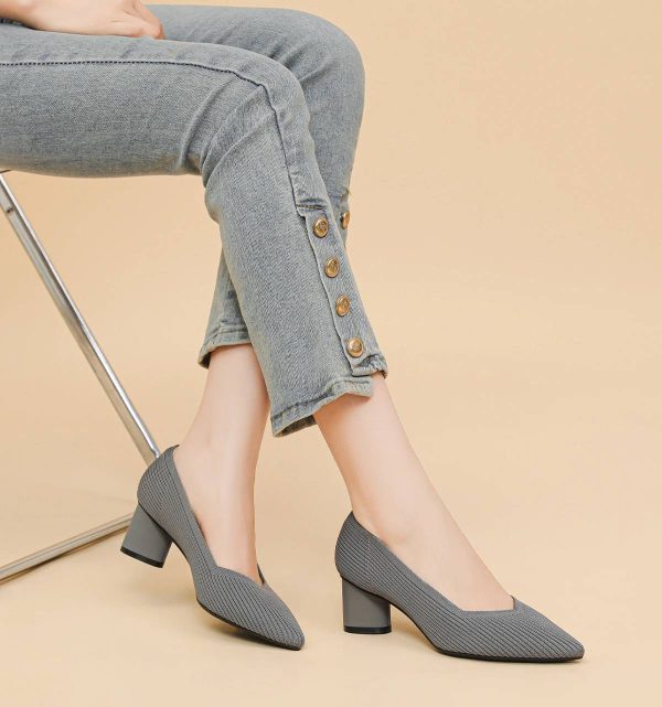 Formal Knitted Breathable Anti slip Rubber Sling-backs Sole Shoes - Image 16