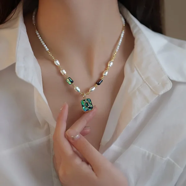 Luxury Beauty Pendant 100% Natural Freshwater Pearl 14K Gold Filled Necklace - Image 2