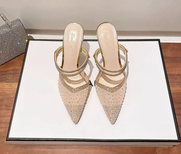 Luxury Comfortable Breathable PVC Evening Party High Heels Pumps - Image 13
