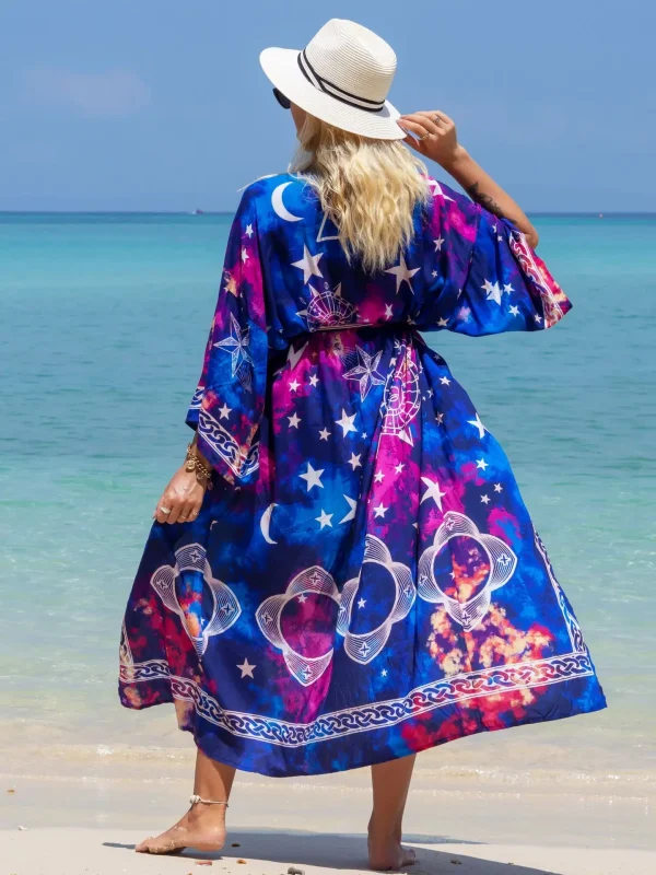 Luxury Cover Up Printed Kimono for Sea Boho Cover up Long Swimsuit - Image 7