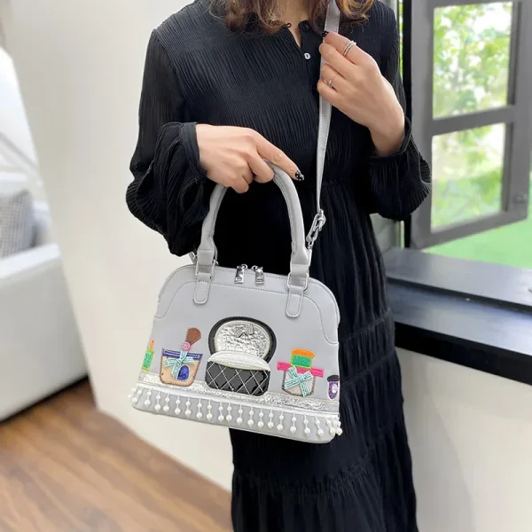 Luxury Designer High Quality Embroidered Fabric Cute Push Shoulder Crossbody Bags - Image 12