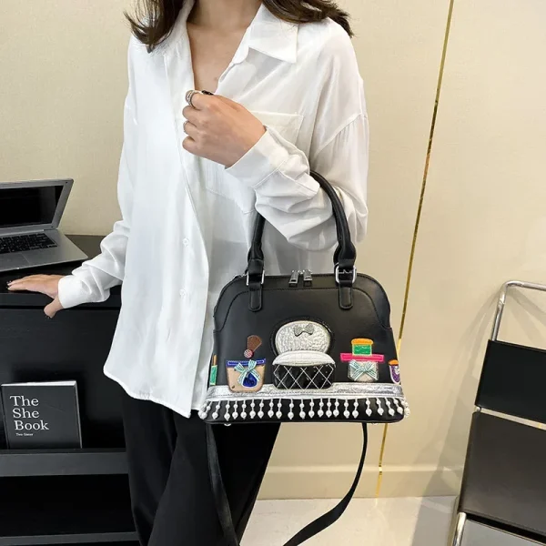 Luxury Designer High Quality Embroidered Fabric Cute Push Shoulder Crossbody Bags - Image 4