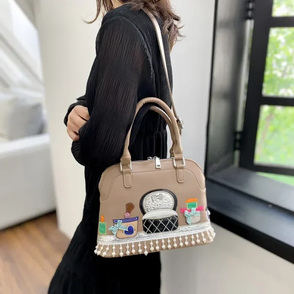 Luxury Designer High Quality Embroidered Fabric Cute Push Shoulder Crossbody Bags - Image 6