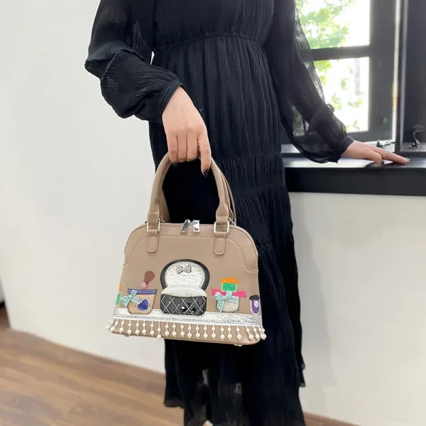Luxury Designer High Quality Embroidered Fabric Cute Push Shoulder Crossbody Bags - Image 7