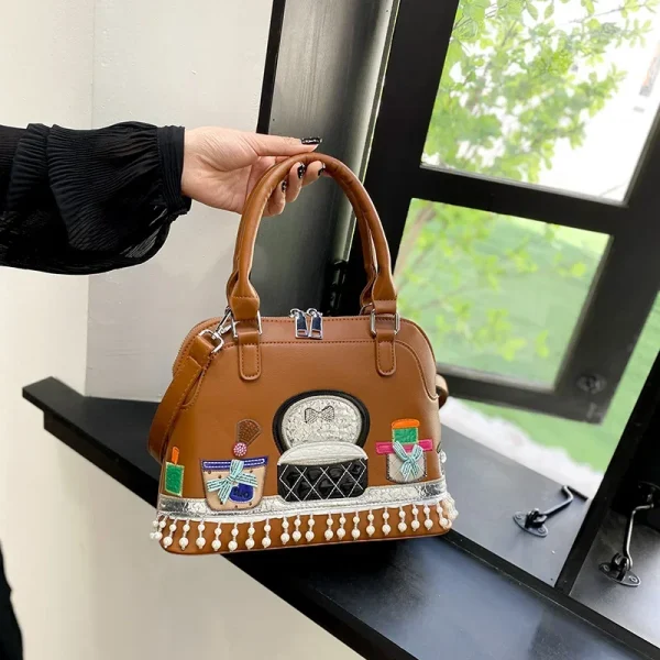 Luxury Designer High Quality Embroidered Fabric Cute Push Shoulder Crossbody Bags - Image 8