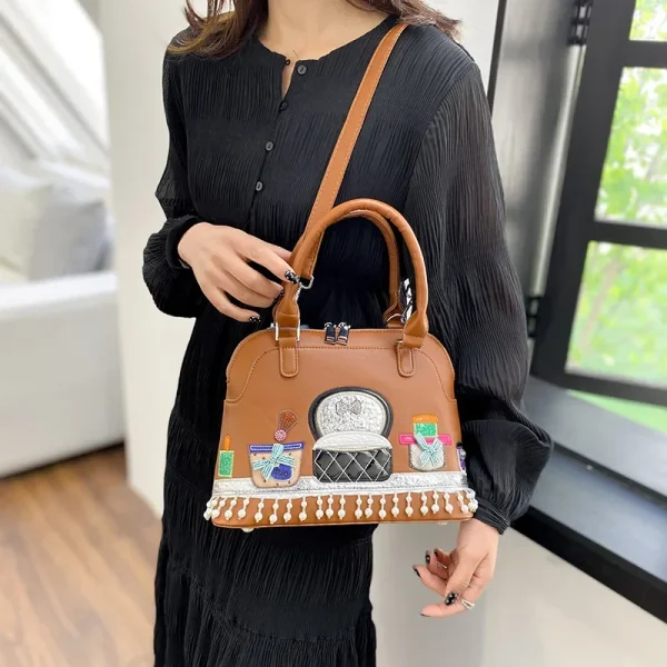 Luxury Designer High Quality Embroidered Fabric Cute Push Shoulder Crossbody Bags - Image 10