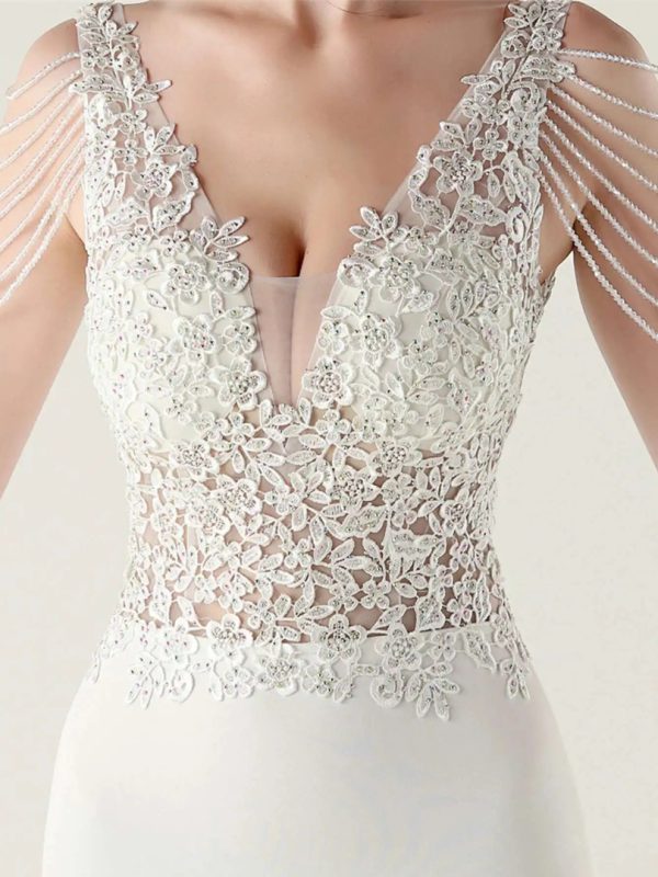Luxury Fashion V-Neck Backless Sleeveless Rhinestone Vestidos Maxi Dress - Image 21