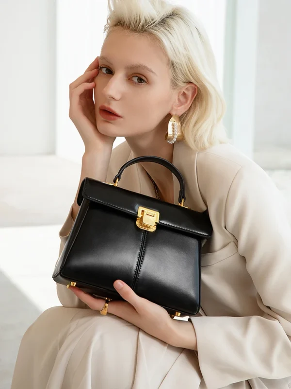 Luxury Genuine Leather Branded Fashionable and Versatile Scarf Decor With Crossbody Handbag  - Image 2