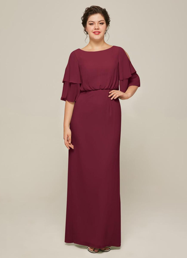 Luxury Jewel Neck Short Sleeves A-Line Split Front Wedding Guest Dresses - Image 10