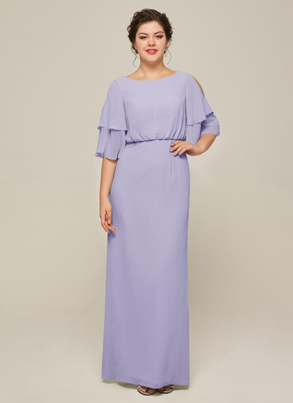 Luxury Jewel Neck Short Sleeves A-Line Split Front Wedding Guest Dresses - Image 2