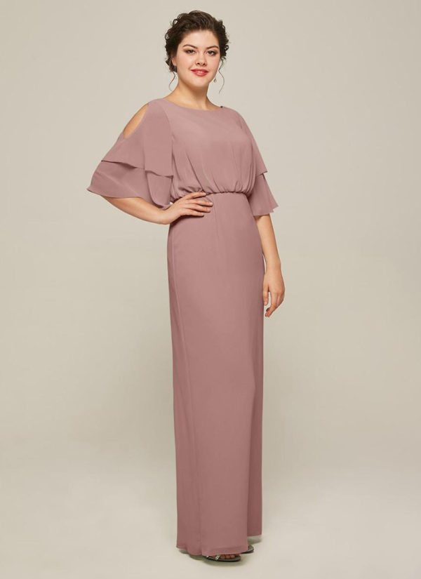 Luxury Jewel Neck Short Sleeves A-Line Split Front Wedding Guest Dresses - Image 9