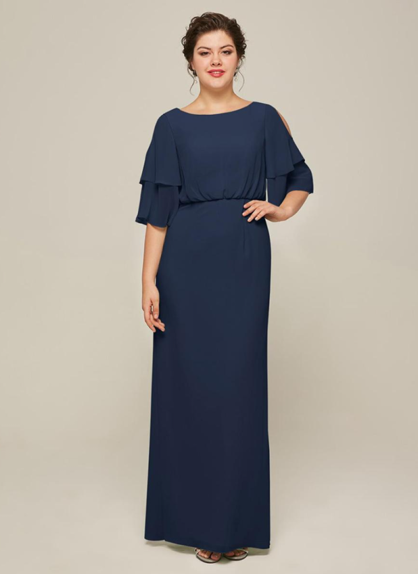 Luxury Jewel Neck Short Sleeves A-Line Split Front Wedding Guest Dresses - Image 7