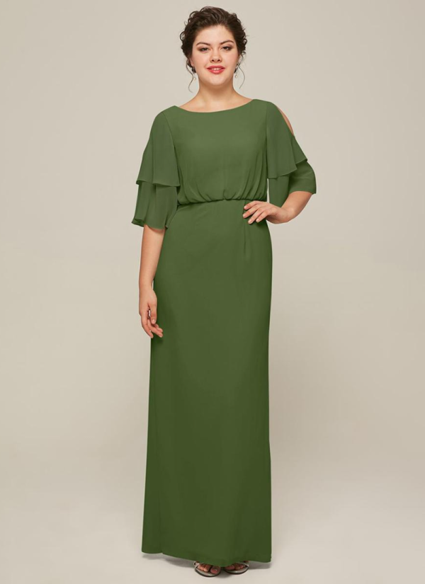 Luxury Jewel Neck Short Sleeves A-Line Split Front Wedding Guest Dresses