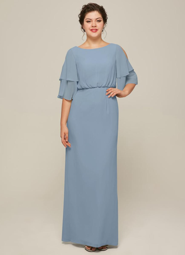 Luxury Jewel Neck Short Sleeves A-Line Split Front Wedding Guest Dresses - Image 3