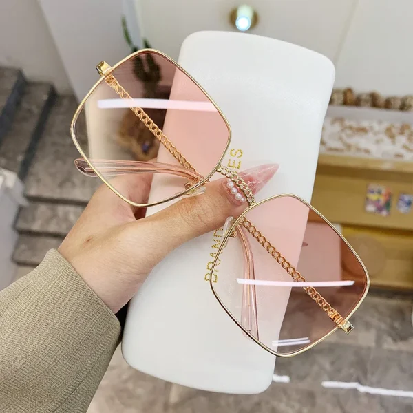 Luxury Metal Oversize Sun ClassicNew Fashion Big Frame Sunglasses - Image 6