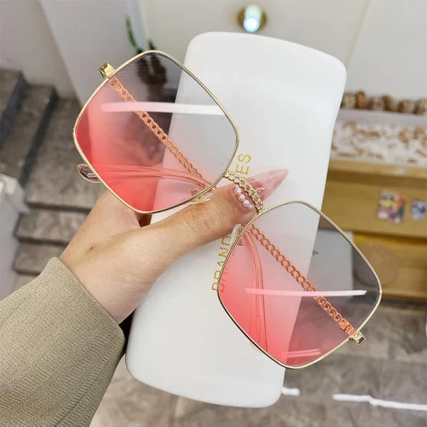 Luxury Metal Oversize Sun ClassicNew Fashion Big Frame Sunglasses - Image 4