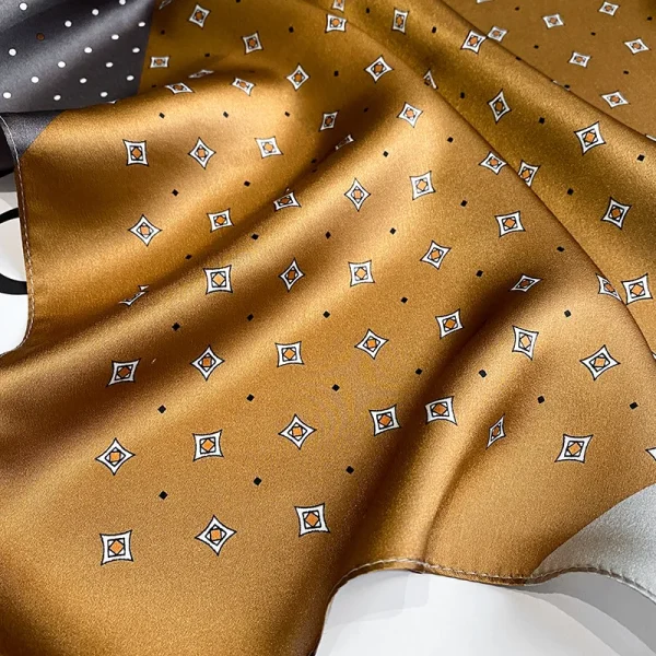 Luxury Shawls And Wraps Office Small Hair Neck Hijabs Kerchief Foulard Square Silk Scarf - Image 5