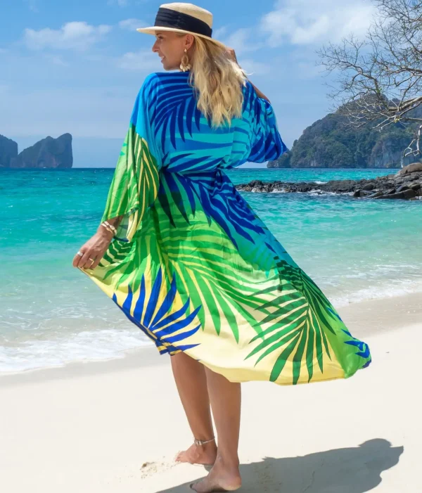 Retro Cover Up Printed Kimono for Sea Boho Cover up Long Swimsuit - Image 8