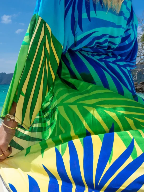 Retro Cover Up Printed Kimono for Sea Boho Cover up Long Swimsuit - Image 6