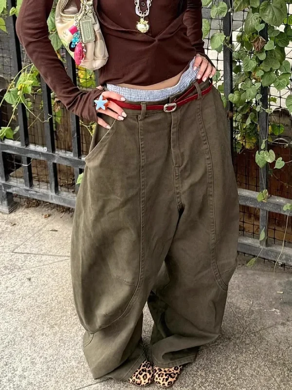 Retro Military Curved Knife Work Street High-End Relaxed Casual Floor Pants - Image 4