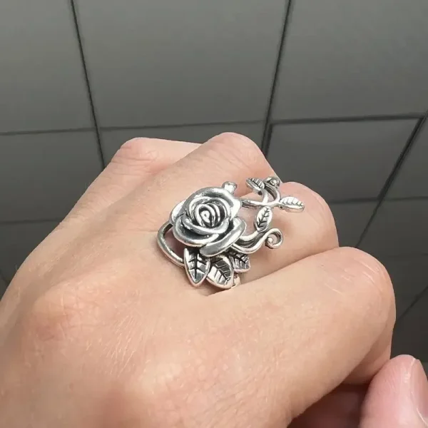 Classic Rose Metal Exaggerated Atmospheric Trendsetters And Personalized Rings - Image 3