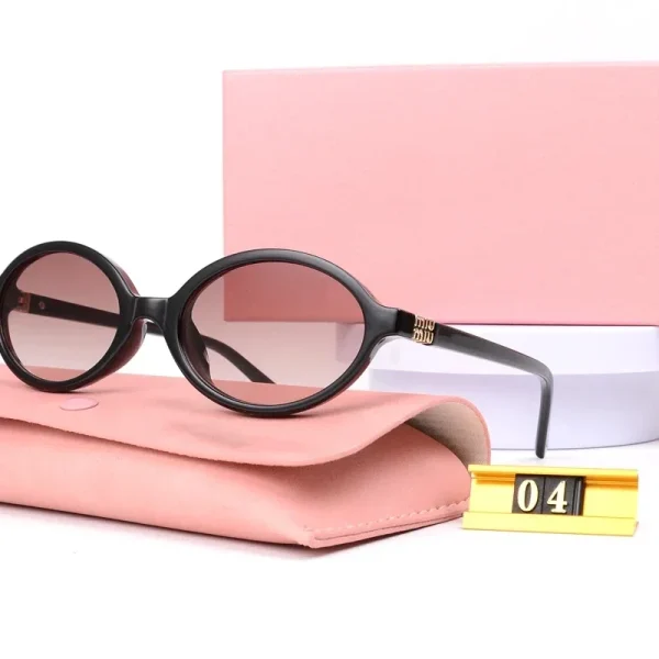 Retro Round Tortoise Protection Vintage Oval Frame Sunglasses - Image 2