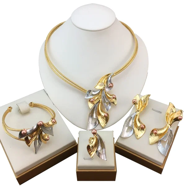 Simple Style Light Weight Colorful Necklace Latest Luxury Jewelry Set - Image 2