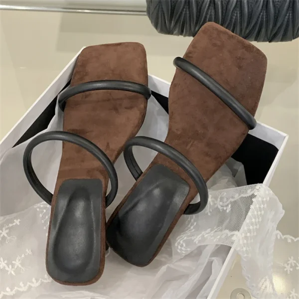 Square Toe Beach Style Block Hollow Out Strange High Heels Pumps - Image 10