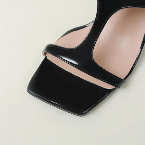 Cross-Strap Buckle Strap Toe Buckle Strap Round High Heels Sandal - Image 15
