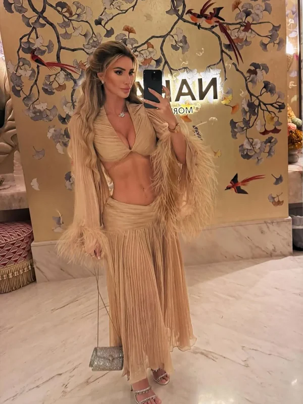Trend Long Sleeves Tassels Skirt High Street Evening Party Dresses Set