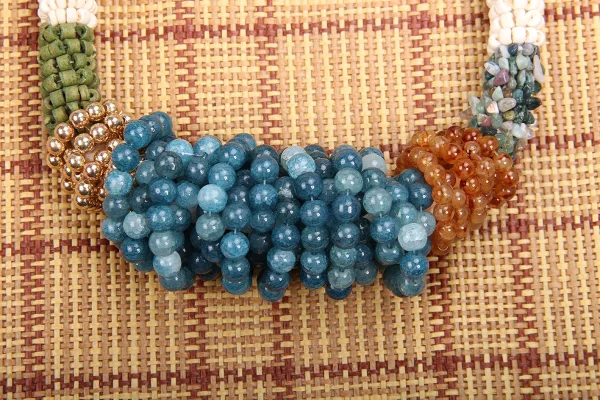 Trendy Geometric Exaggerated Individual Beaded Vintage Wedding Party Necklace - Image 5