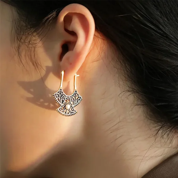 Trendy Hollow Geometric Pearl Creative Design Simple Ethnic Personality Party Drop Earrings - Image 4