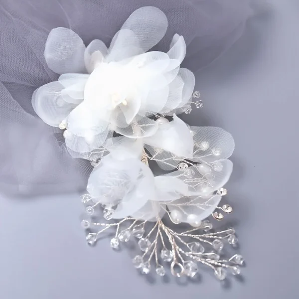Trendy Metal Crystal Flower Headpiece Bridal Wedding Hair Clips Hairpin - Image 5