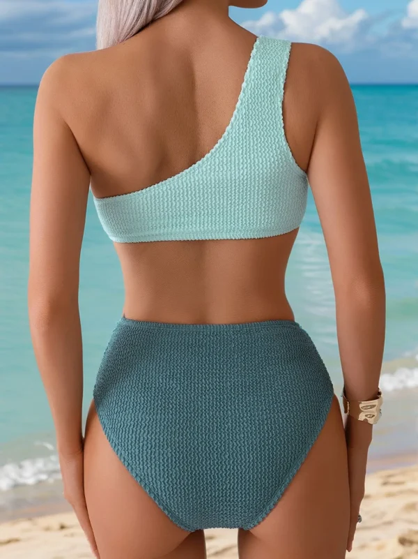 Trendy Plant Cut-Out One-Piece Snake Print Bikini Swimsuit - Image 3