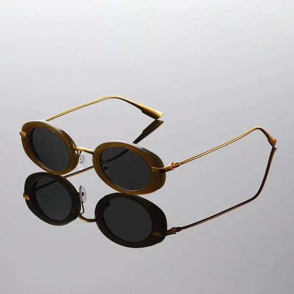 Trendy Retro Metal Round Shades Stylish Design Driving Anti UV Sunglasses - Image 7
