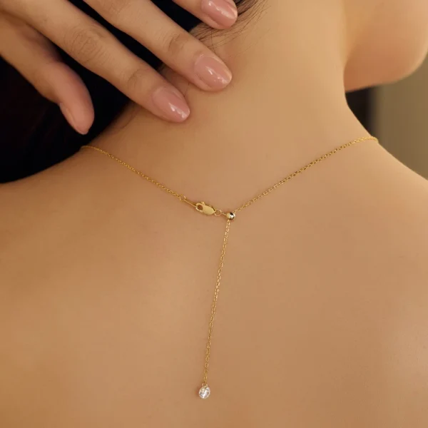 Trendy Solid 925 Sterling Silver Round Cut Lab Sapphire Gemstone Tassel Pendant Necklace - Image 4