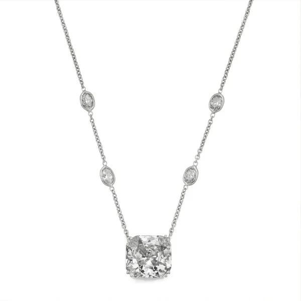 Trendy Statement Extra Large Square Crystal Simple Clavicle Chain Choker Necklace - Image 2