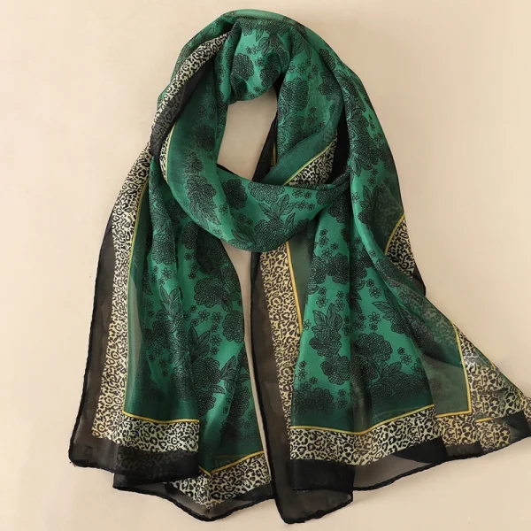 Casual Sunscreen Silk Long Wrap Beach Travel Outdoor Headband Print Chiffon Scarf Shawl