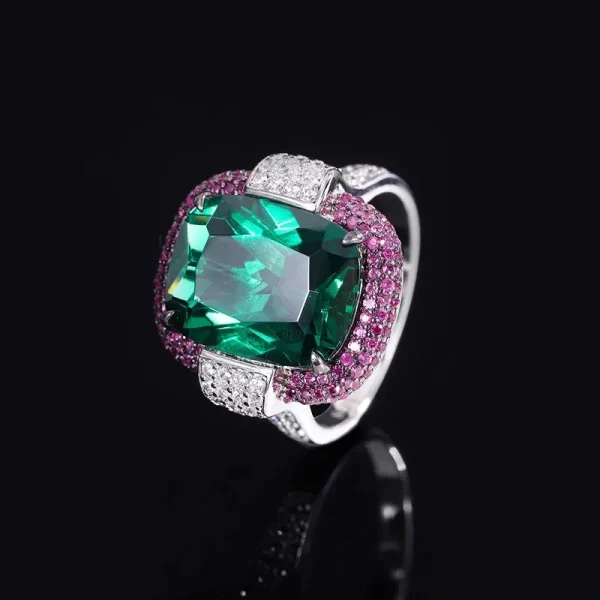 Trendy Tourmaline Lab Diamond Wedding Bands Gemstone Cocktail Party Ruby Emerald Rings - Image 9