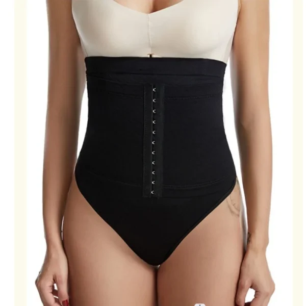 Tummy Control High Waist Body Shaper Underwear Girdle Panty Seamless 3 Rows Hooks Thong Shapewear