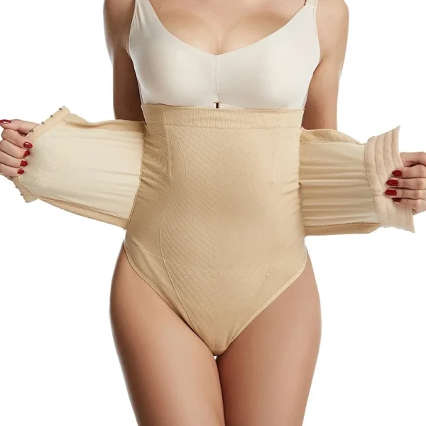 Tummy Control High Waist Body Shaper Underwear Girdle Panty Seamless 3 Rows Hooks Thong Shapewear - Image 5