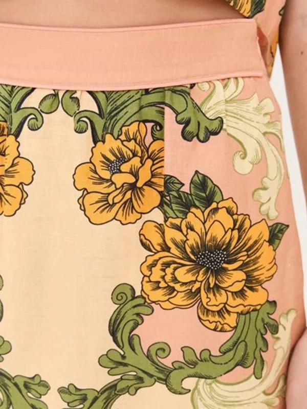 Two Piece Set O Neck Short Sleeve Top Highwaist Skirts Elegant Sets - Image 5