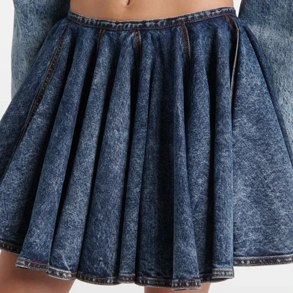 Two Piece Sets Lapel Long Sleeves Top High Waist Spliced Folds Skirts Set - Image 3