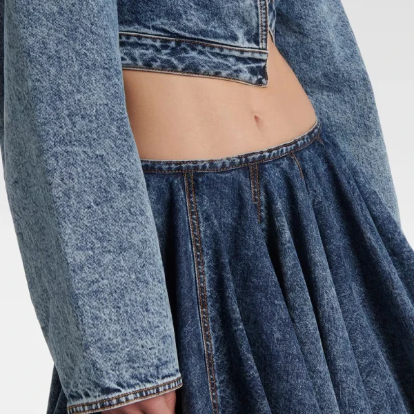 Two Piece Sets Lapel Long Sleeves Top High Waist Spliced Folds Skirts Set - Image 4
