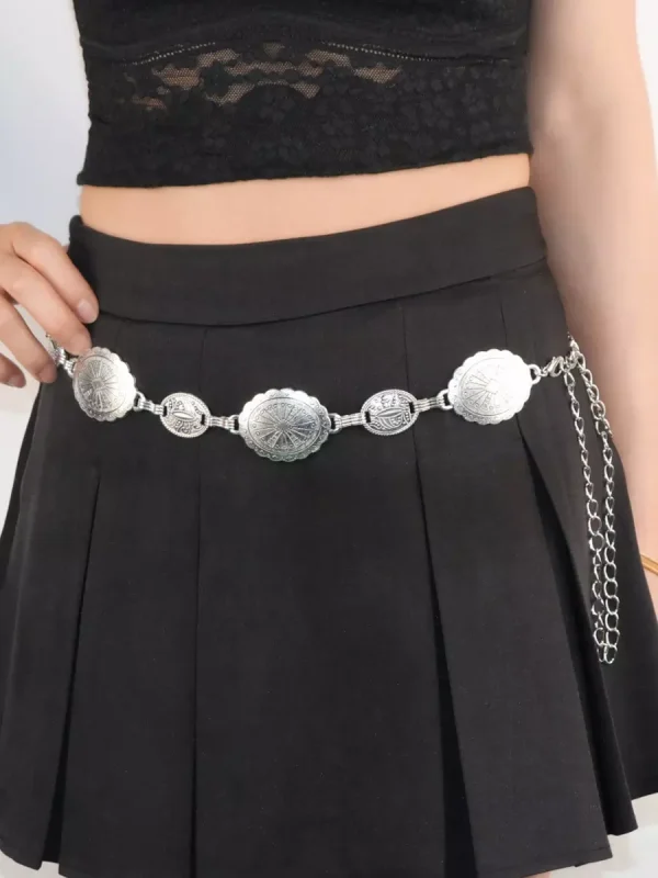 Vintage Alloy Boho Coin Waist Holiday Link Chain Belt - Image 3