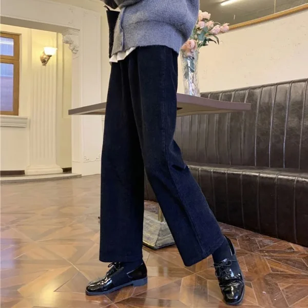 Vintage Corduroy Wide Leg High Waist Pockets Baggy Trousers - Image 20