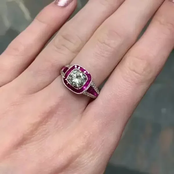 Vintage Geometric Cubic Zirconia Simple and Elegant Design Retro Party Gorgeous CZ Rings