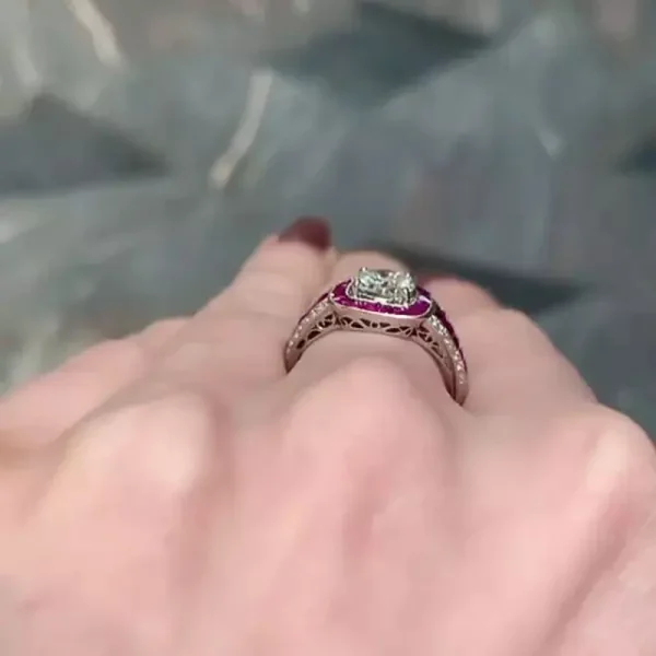 Vintage Geometric Cubic Zirconia Simple and Elegant Design Retro Party Gorgeous CZ Rings - Image 3