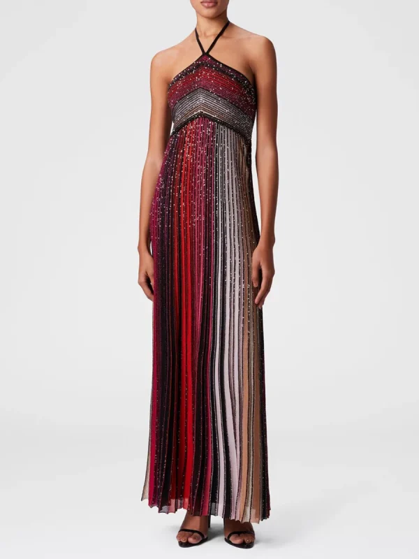 Vintage Halter Sleeveless High Waist Temperament Maxi Dress
